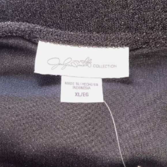 Jacquelin Smith Black Sparkle Short Sleeve womens XL Blouse NWT Polyester D5 - Picture 4 of 8